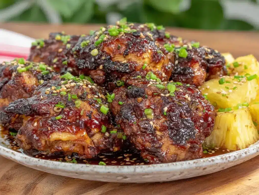 slow cooker teriyaki chicken thighs - featured image