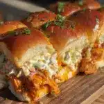 spicy crockpot buffalo chicken sliders - featured image
