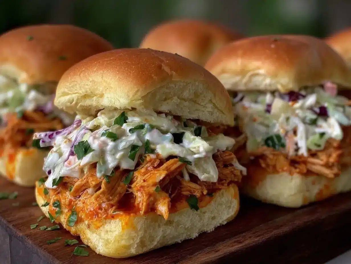 spicy crockpot buffalo chicken sliders preparation steps
