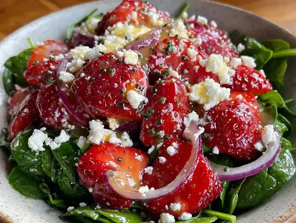 strawberry spinach salad - featured image
