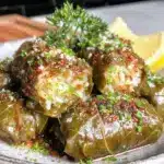 tender dolmades stuffed grape leaves - featured image