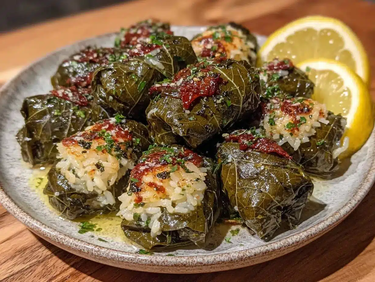 tender dolmades stuffed grape leaves preparation steps