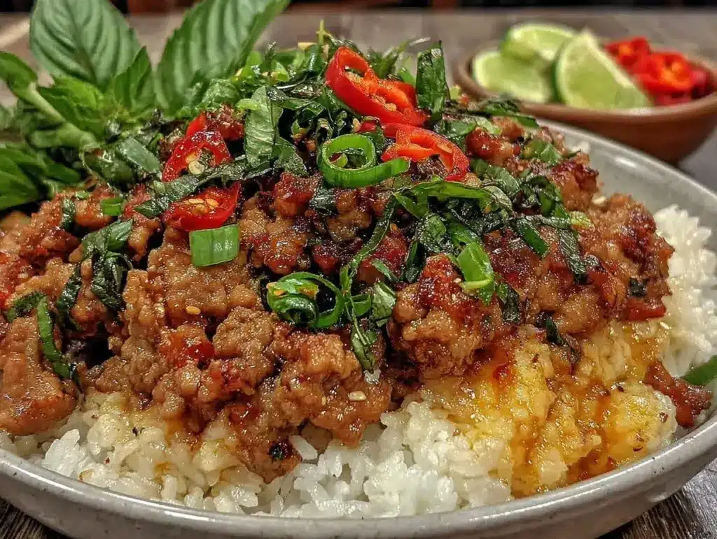 thai basil chicken recipe - featured image