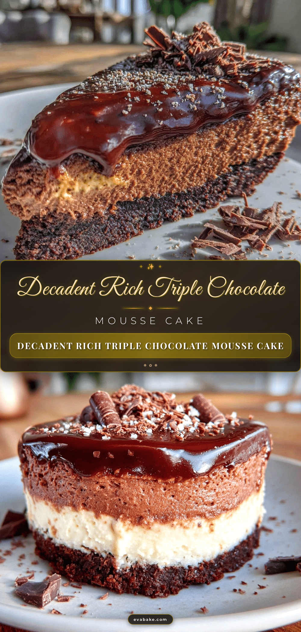 triple chocolate mousse cake recipe