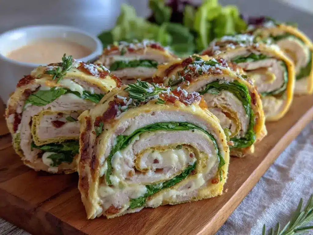 turkey and spinach pinwheels - featured image