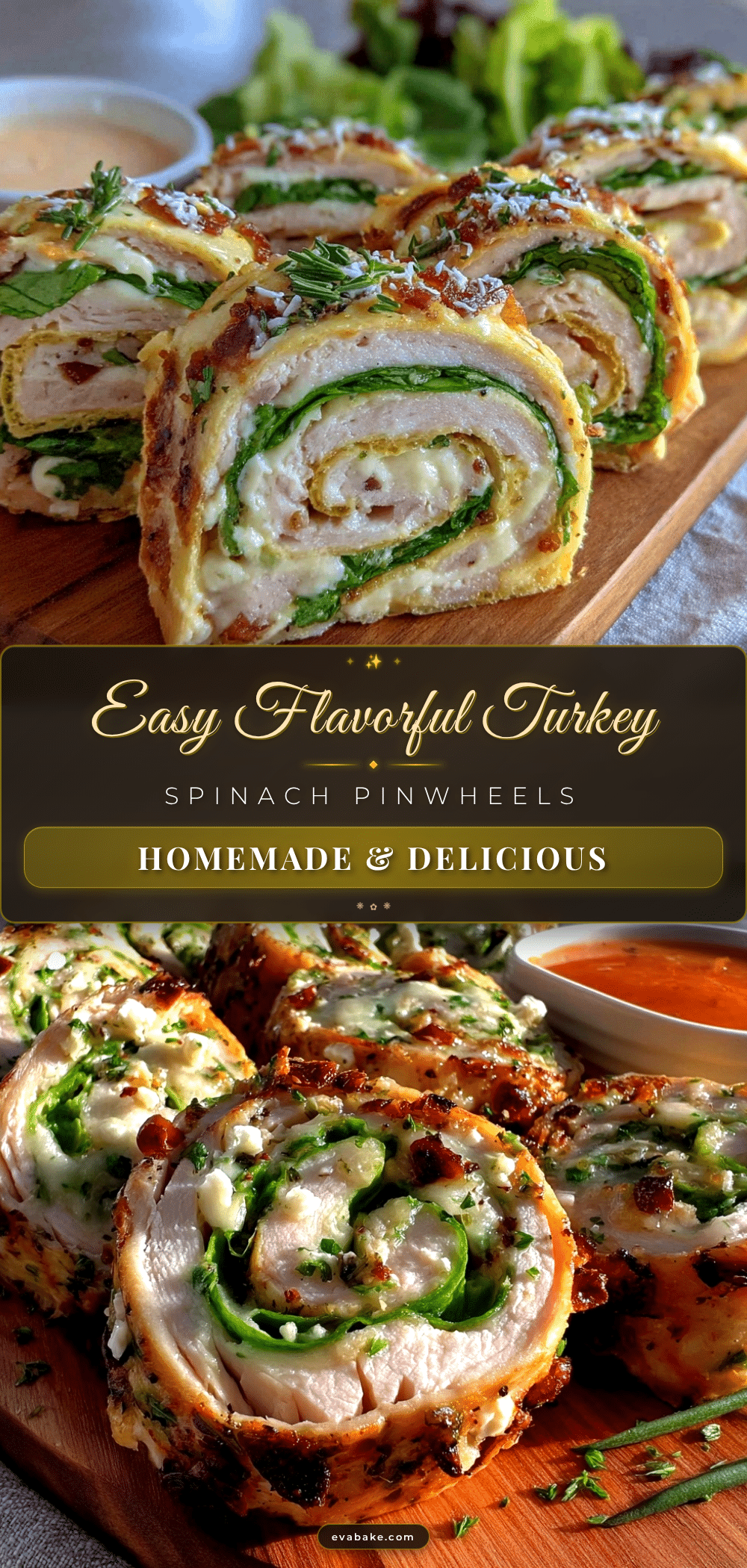 turkey and spinach pinwheels recipe