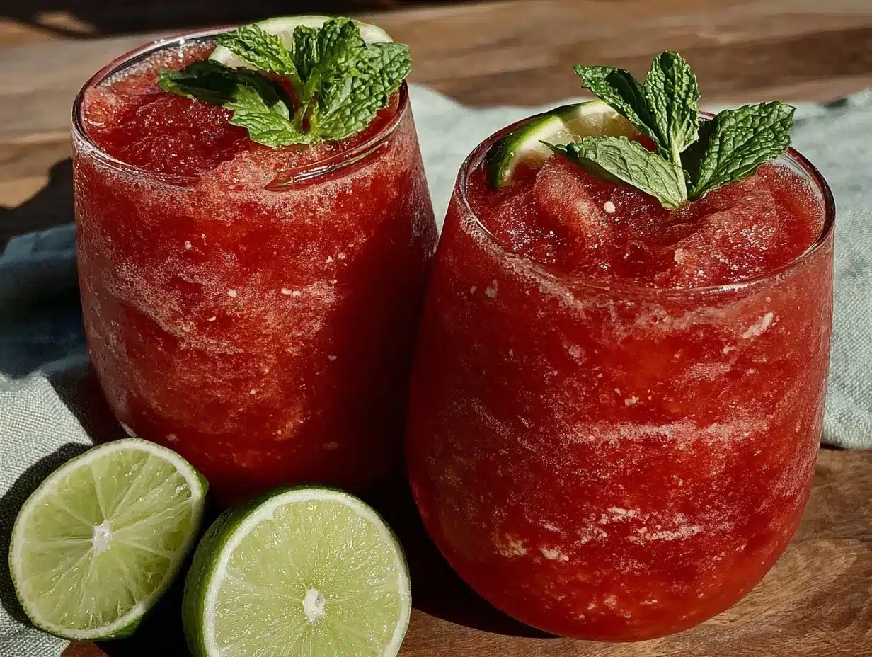 watermelon mint frosé preparation steps