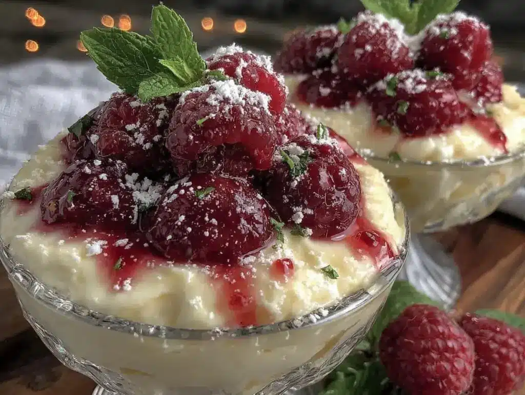 white chocolate raspberry mousse cups - featured image