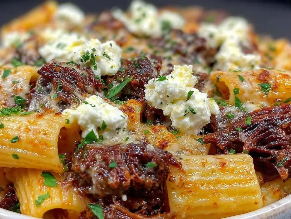 baked rigatoni with beef short rib ragu - featured image
