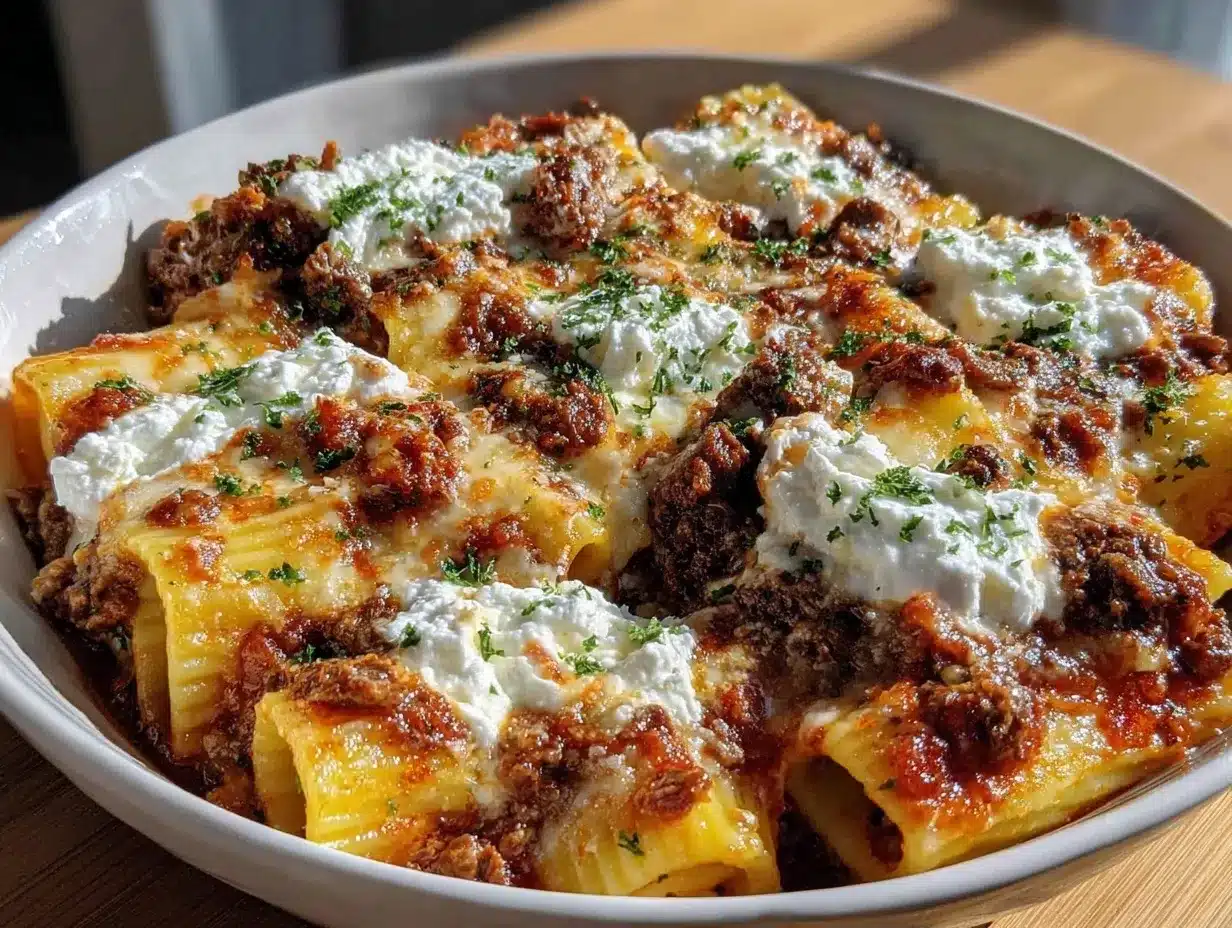 baked rigatoni with beef short rib ragu preparation steps
