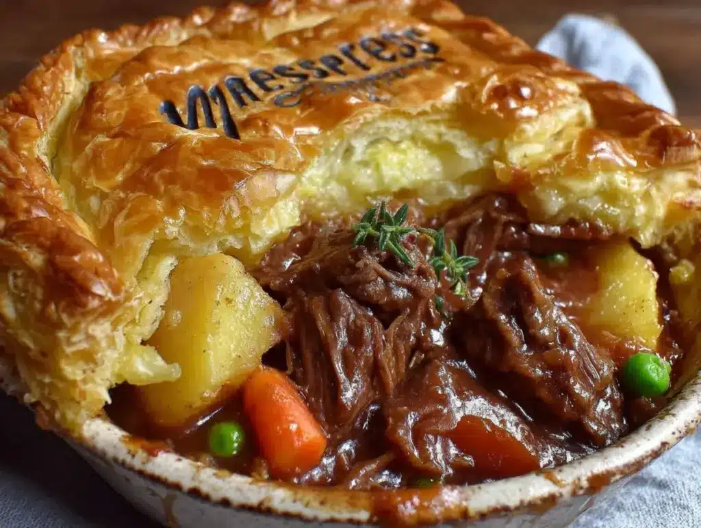 beef and vegetable pot pie - featured image