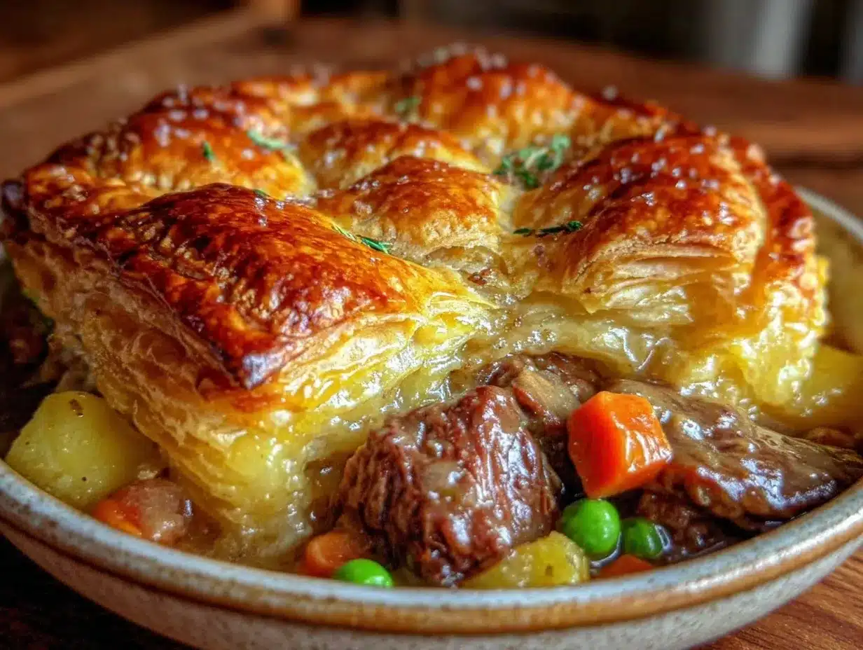 beef and vegetable pot pie preparation steps