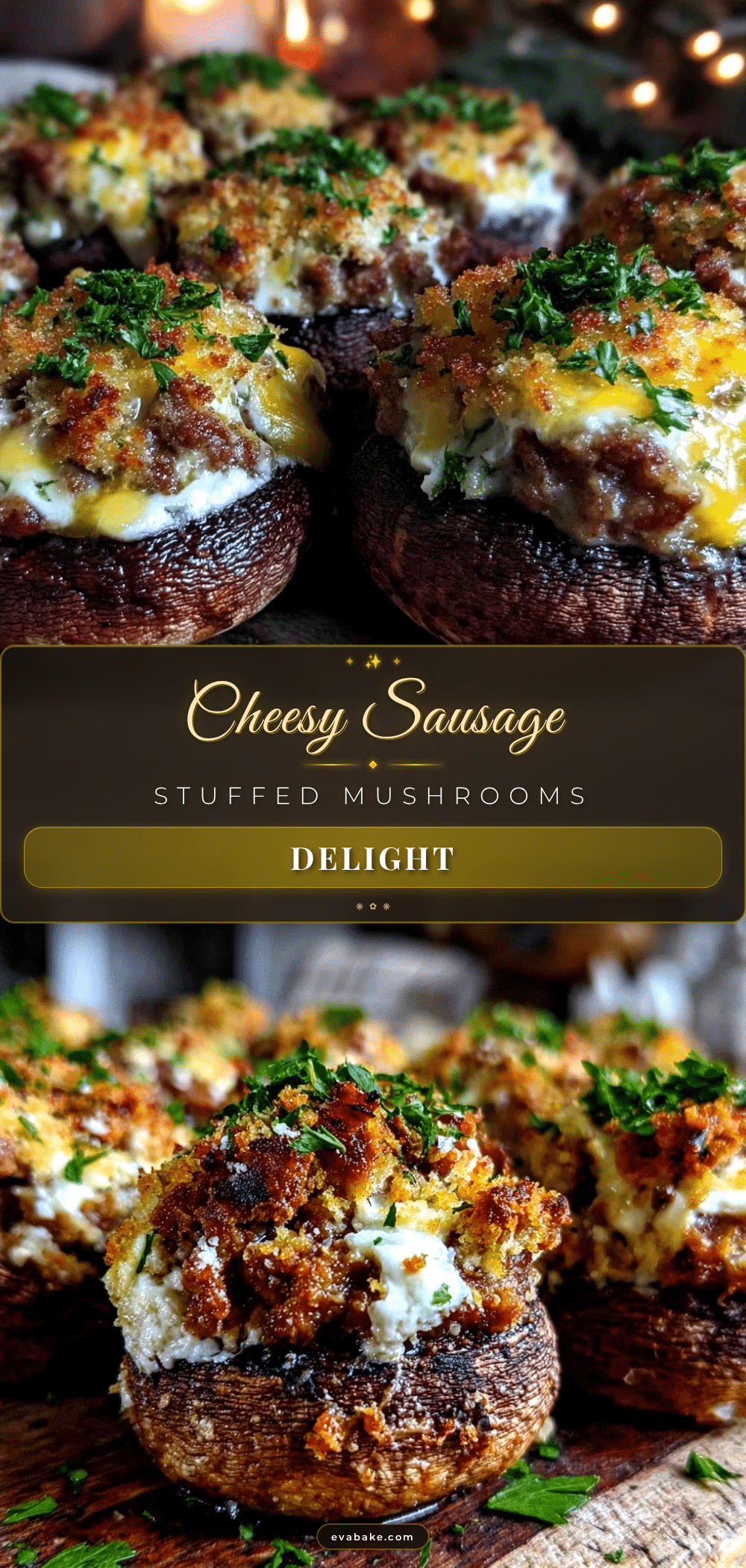 cheesy sausage stuffed mushrooms recipe