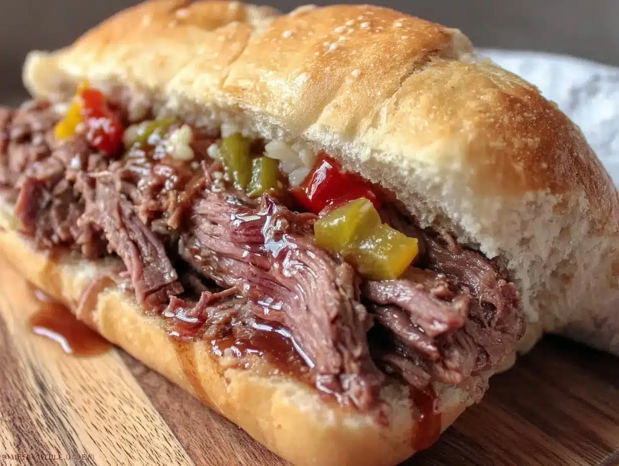 Chicago-Style Italian Beef Sandwiches preparation steps