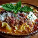 cozy crockpot lasagna soup - featured image