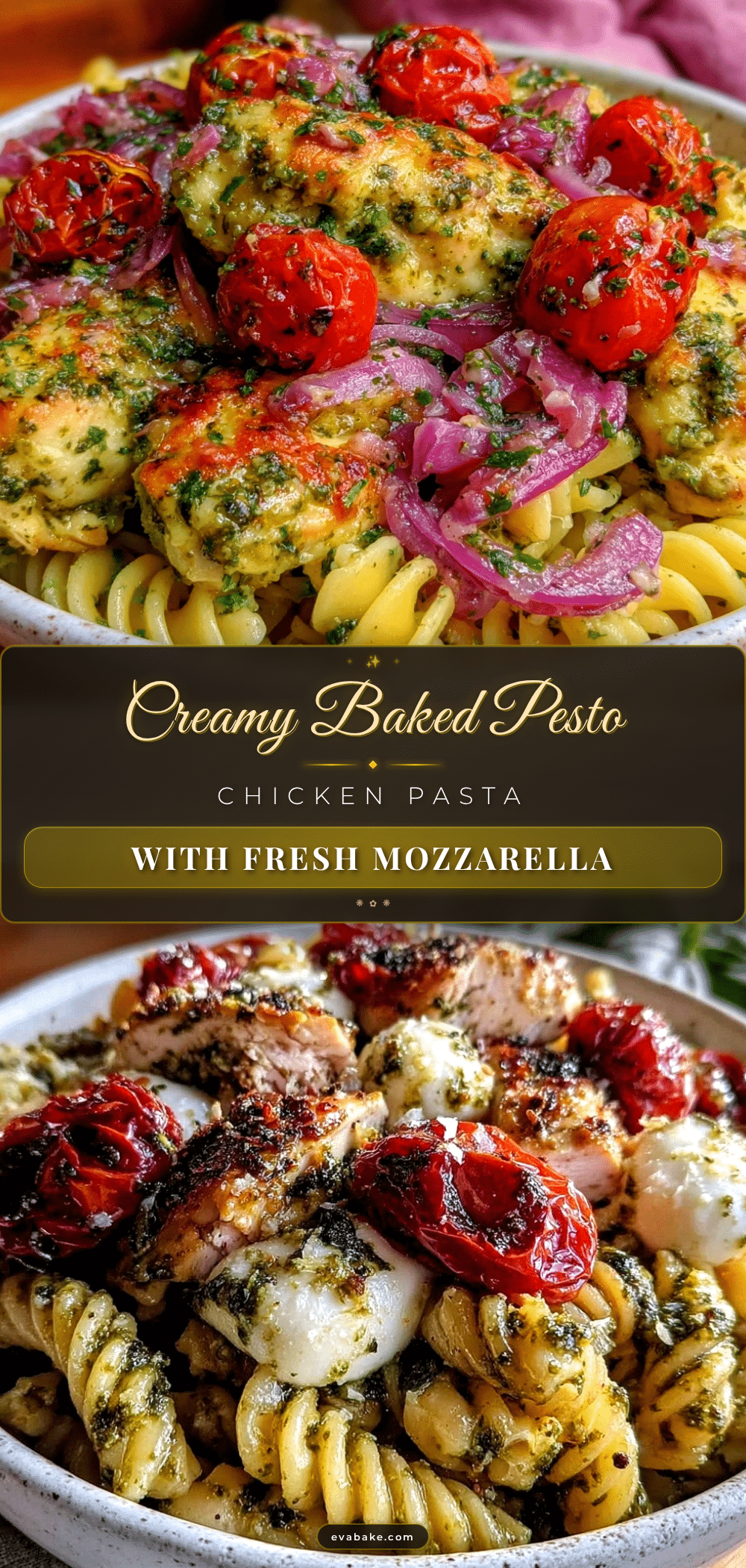 creamy baked pesto chicken pasta recipe