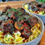 creamy beef tips and mushroom gravy - featured image