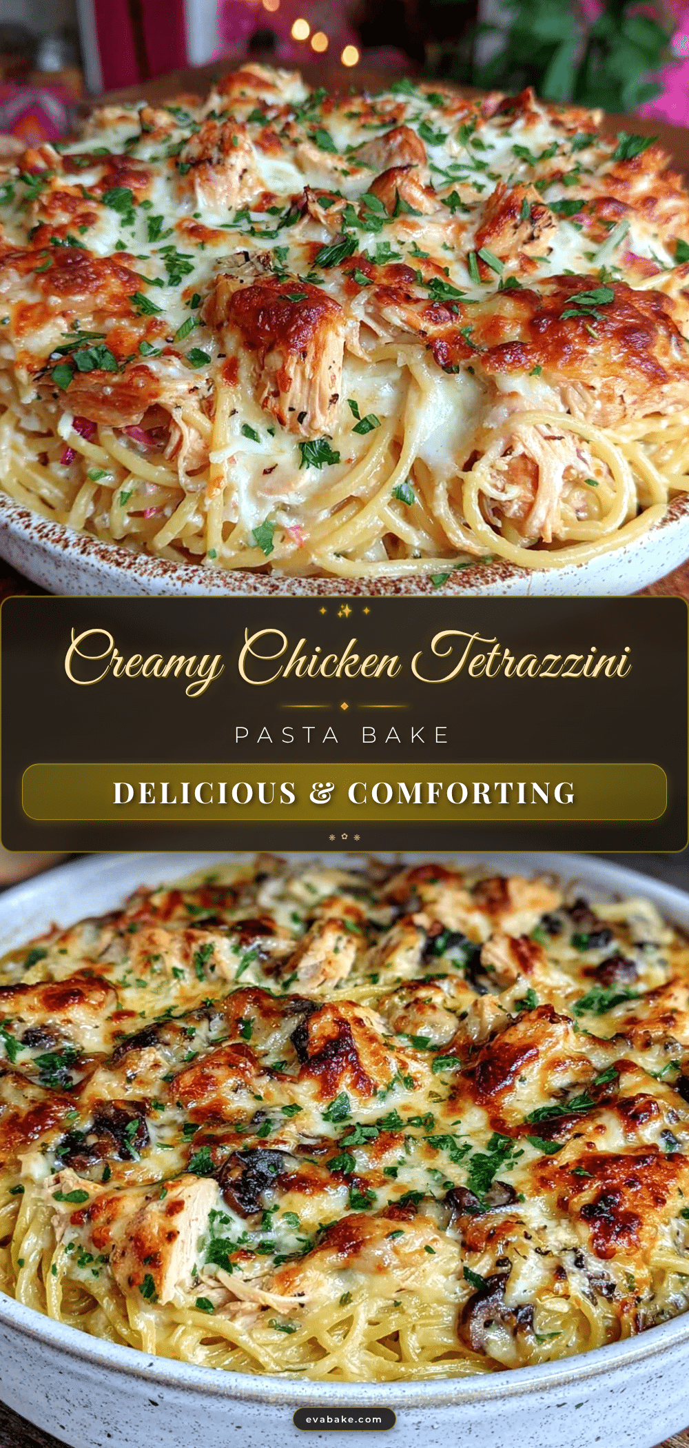 creamy chicken tetrazzini pasta bake recipe