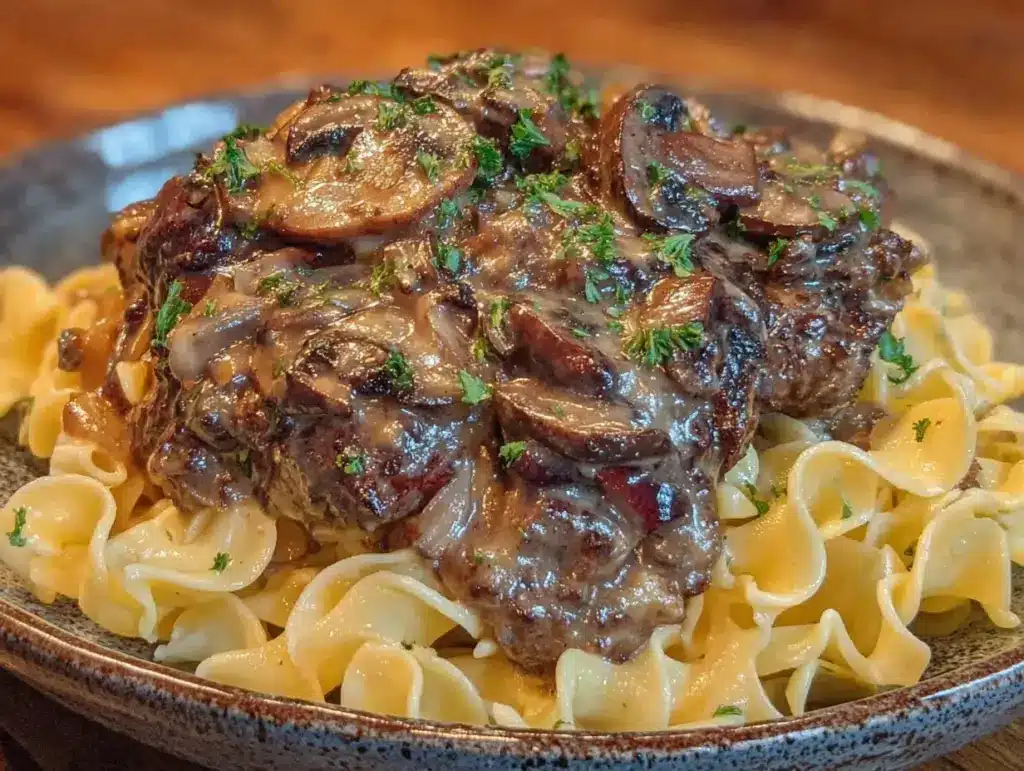 creamy classic beef stroganoff - featured image