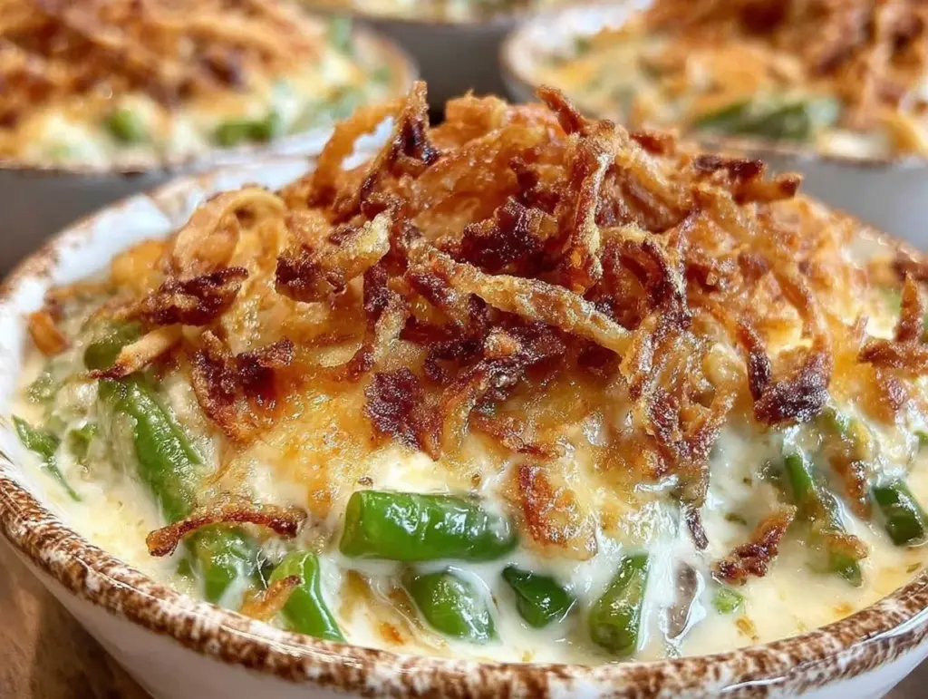 creamy classic green bean casserole - featured image