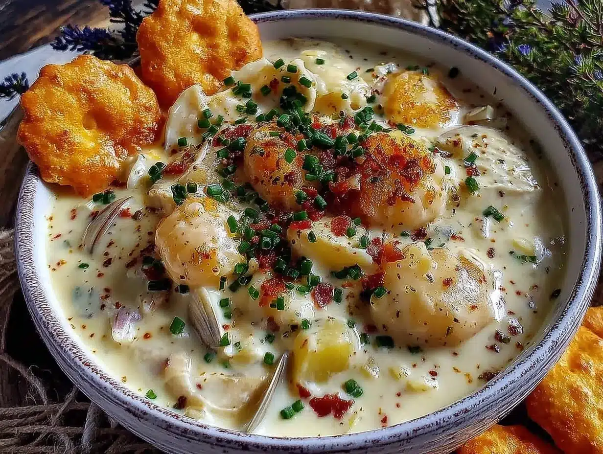 creamy classic New England clam chowder preparation steps