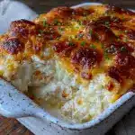 creamy crockpot chicken and rice casserole - featured image