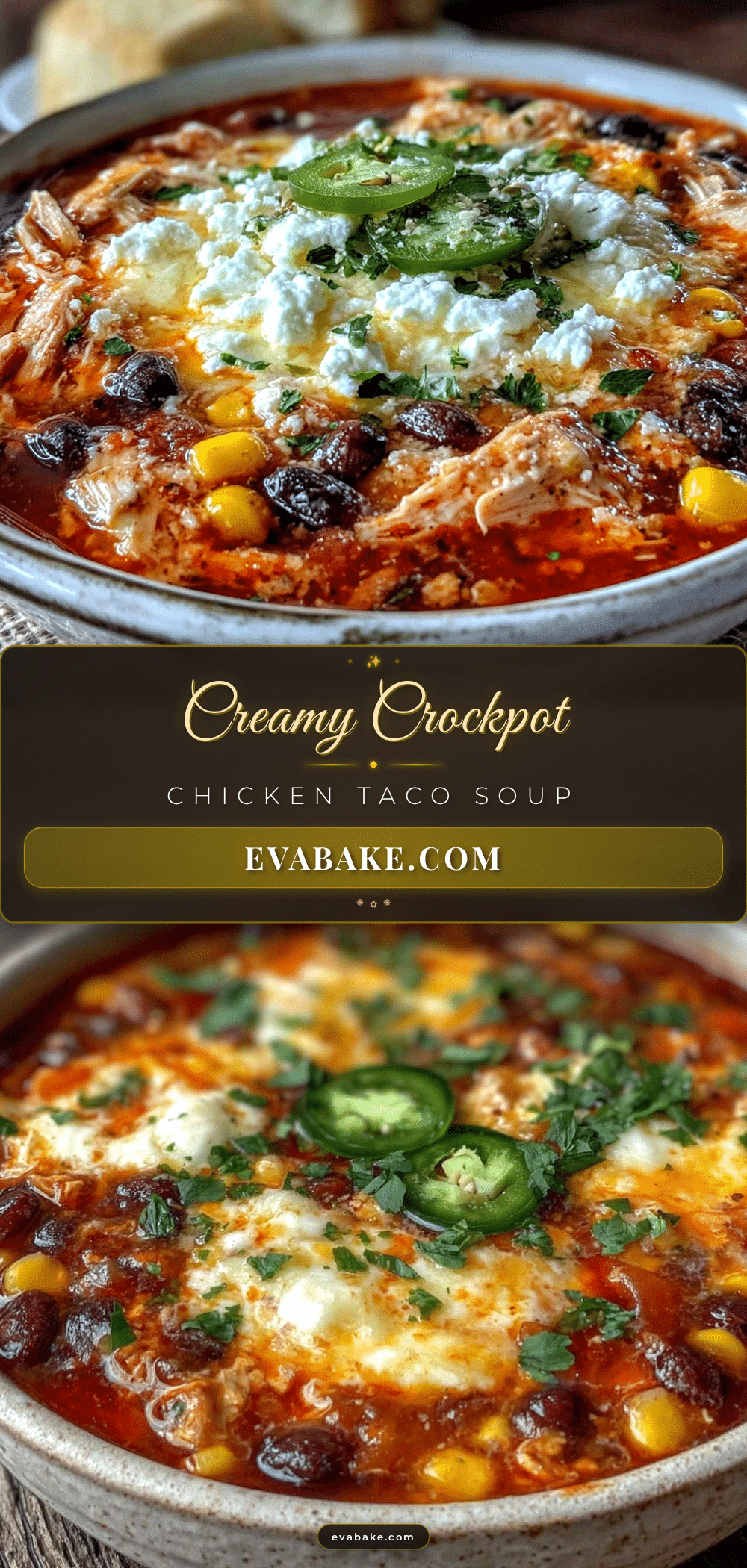 creamy crockpot chicken taco soup recipe