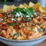 creamy crockpot chicken tinga dip - featured image