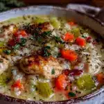 creamy crockpot chicken wild rice soup - featured image