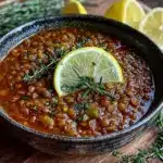 creamy french lentil soup - featured image