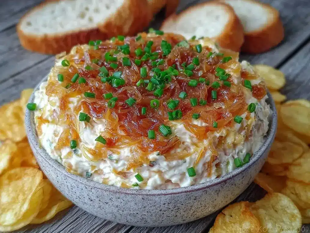 creamy french onion dip - featured image