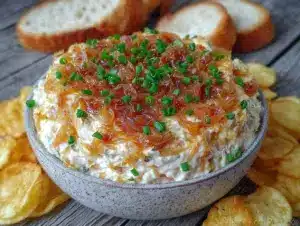 creamy french onion dip - featured image