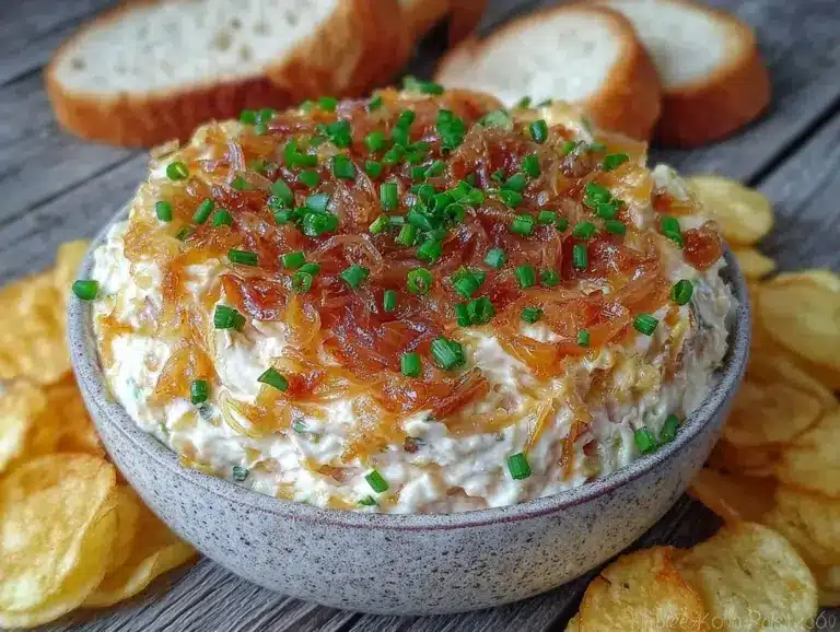 creamy french onion dip - featured image