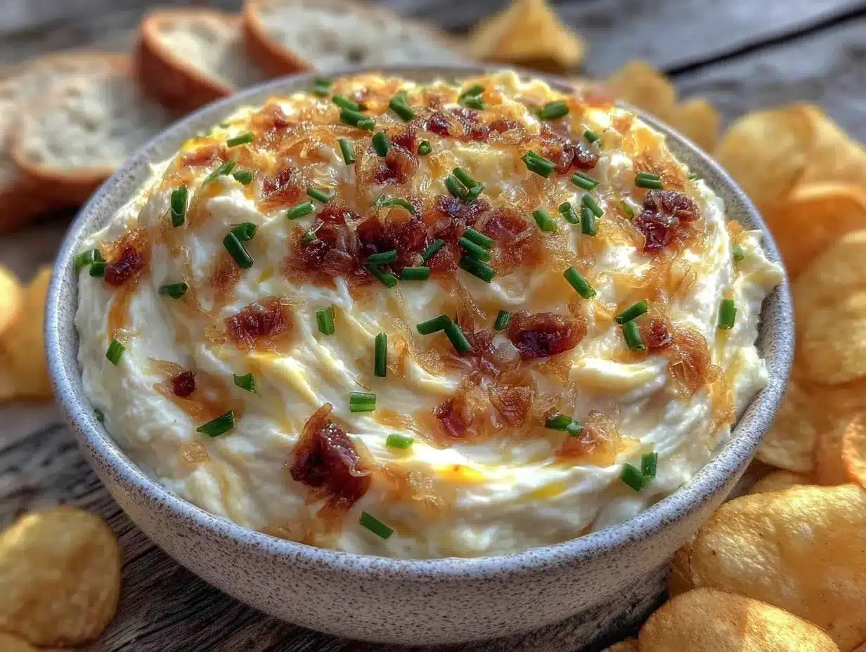 creamy french onion dip preparation steps