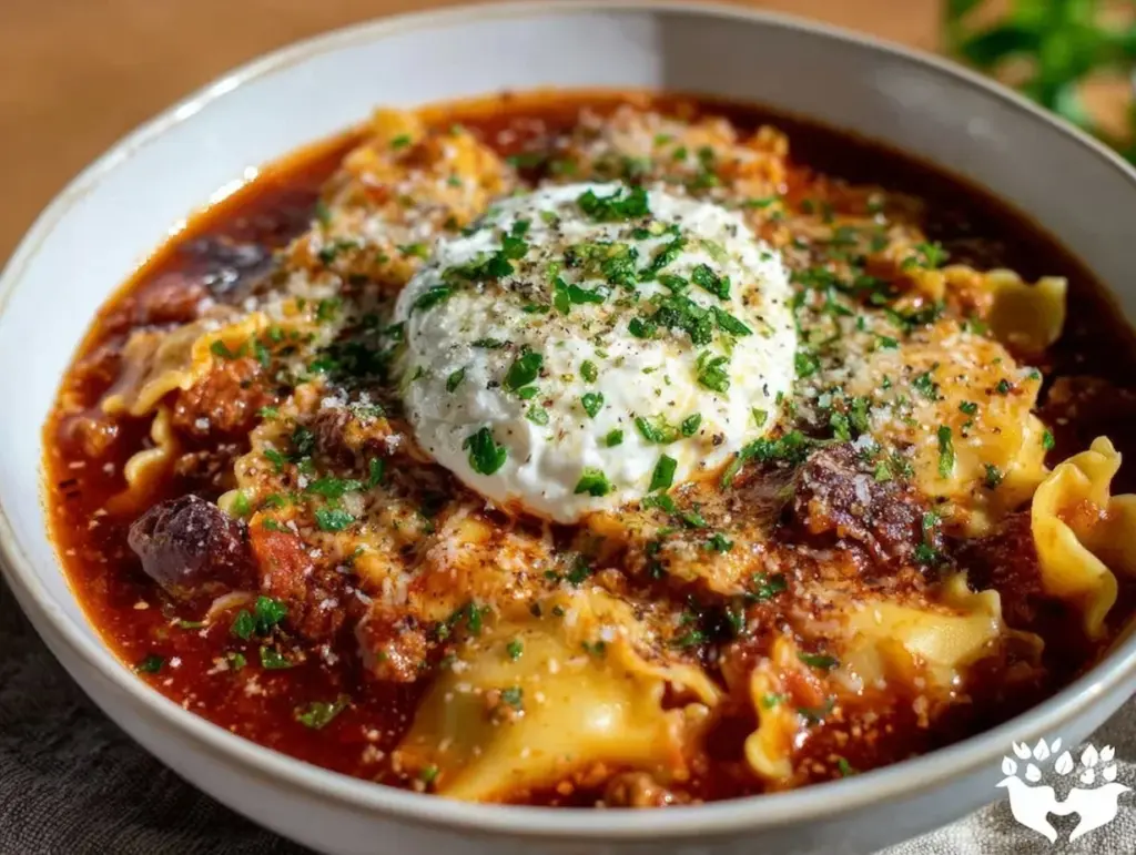 creamy lasagna soup - featured image