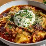 creamy lasagna soup - featured image
