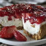 creamy no-bake strawberry jello pie - featured image