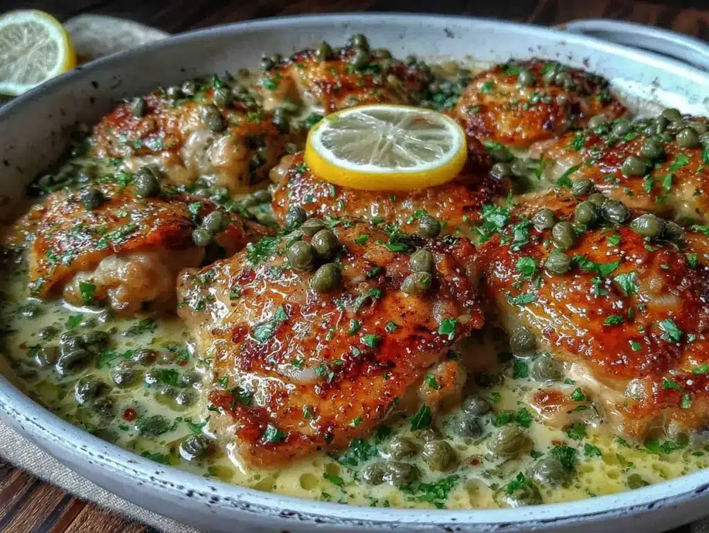 creamy one-pan lemon dijon chicken - featured image