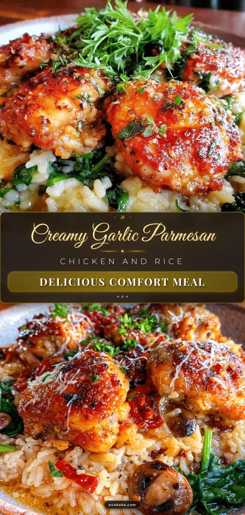 creamy one-pot garlic parmesan chicken and rice recipe