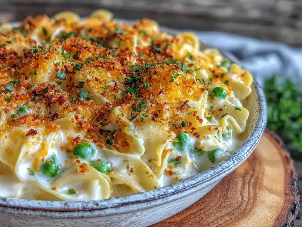 creamy tuna noodle casserole - featured image