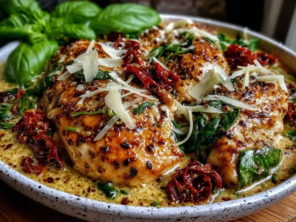 creamy tuscan chicken - featured image