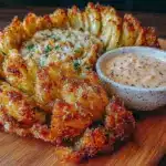 crispy air fryer blooming onion - featured image