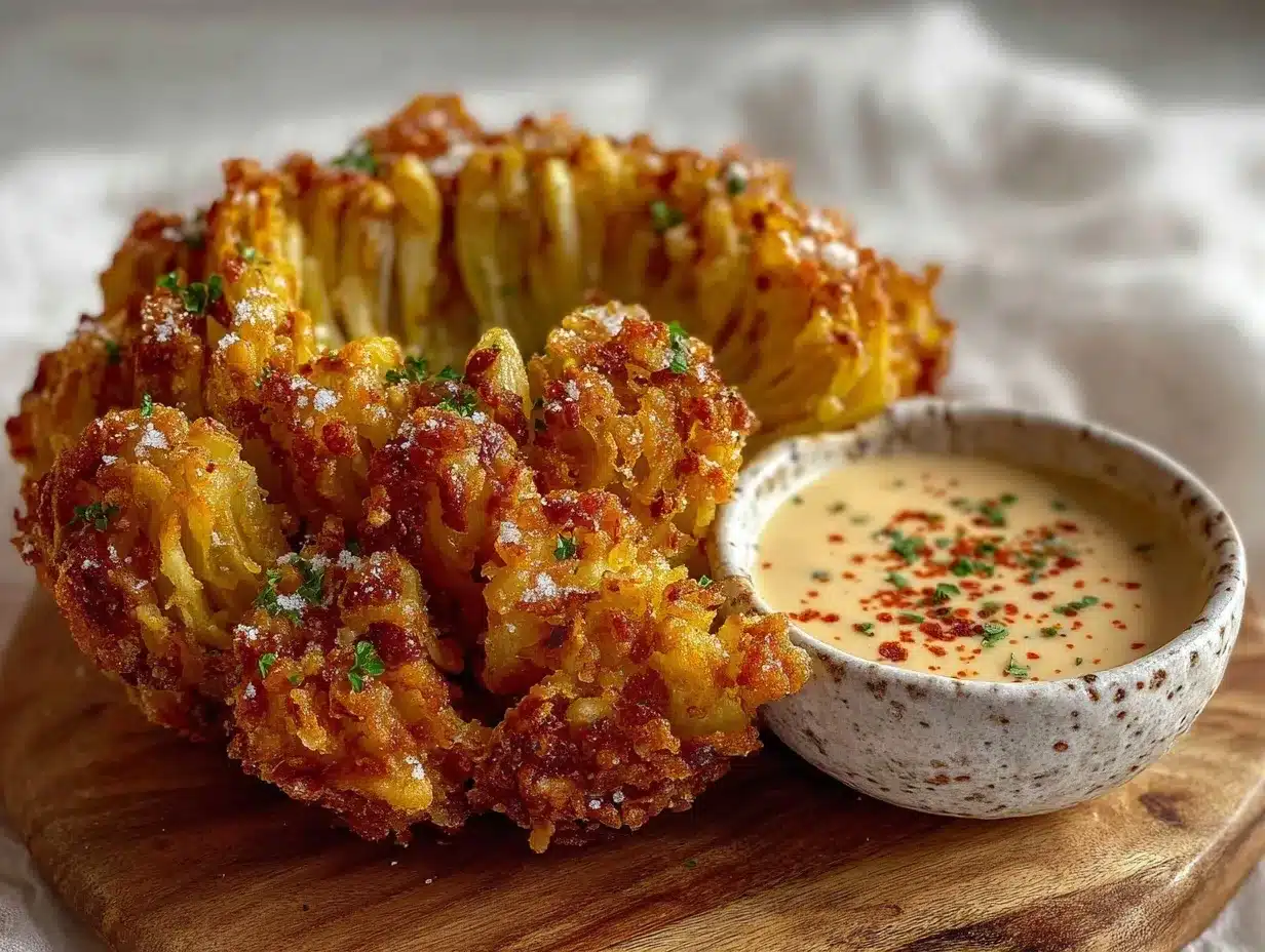 crispy air fryer blooming onion preparation steps