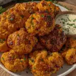 crispy air fryer buffalo cauliflower bites - featured image