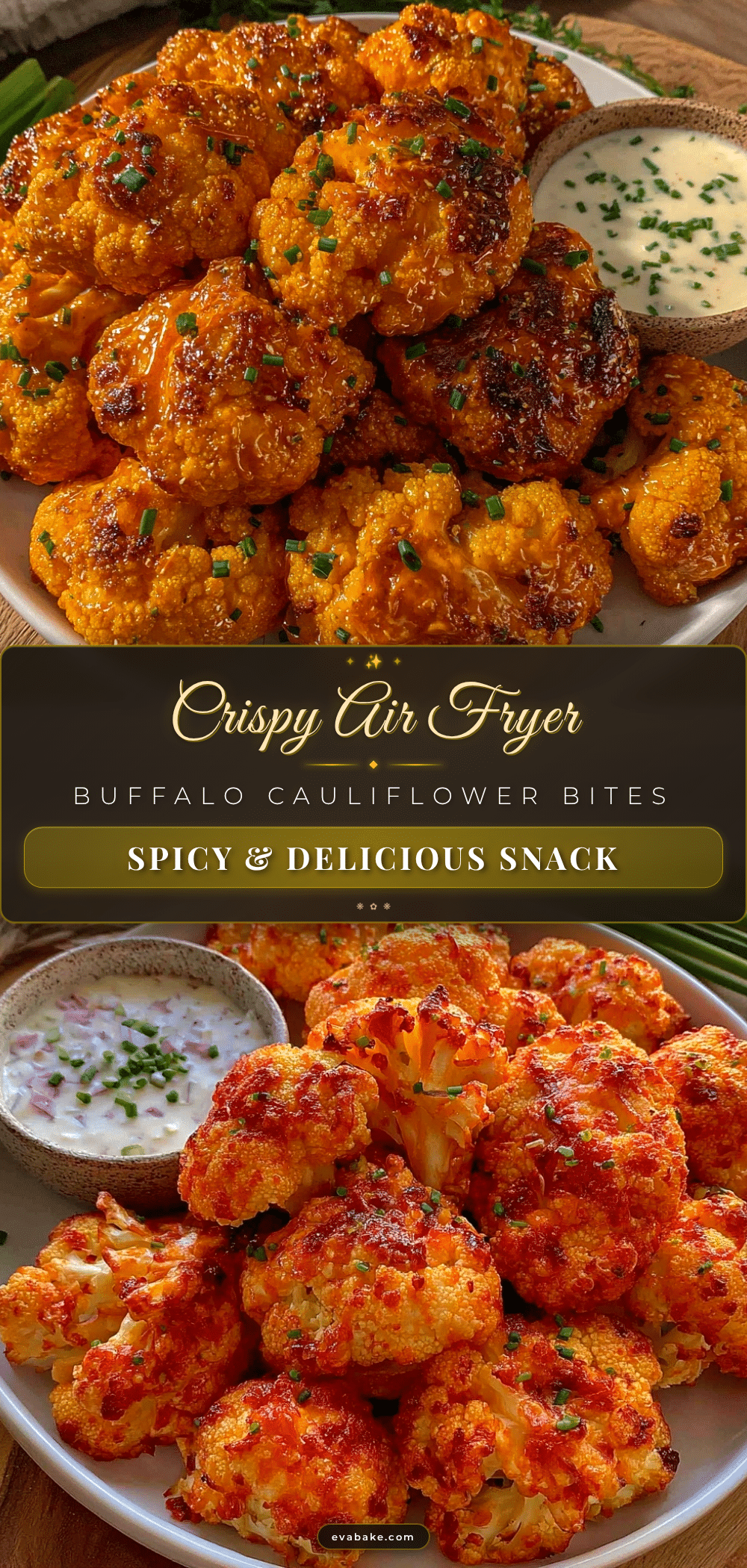 crispy air fryer buffalo cauliflower bites recipe