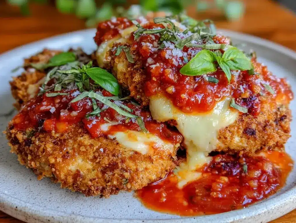 crispy air fryer chicken parmesan - featured image