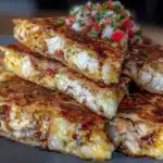 crispy air fryer chicken quesadillas - featured image