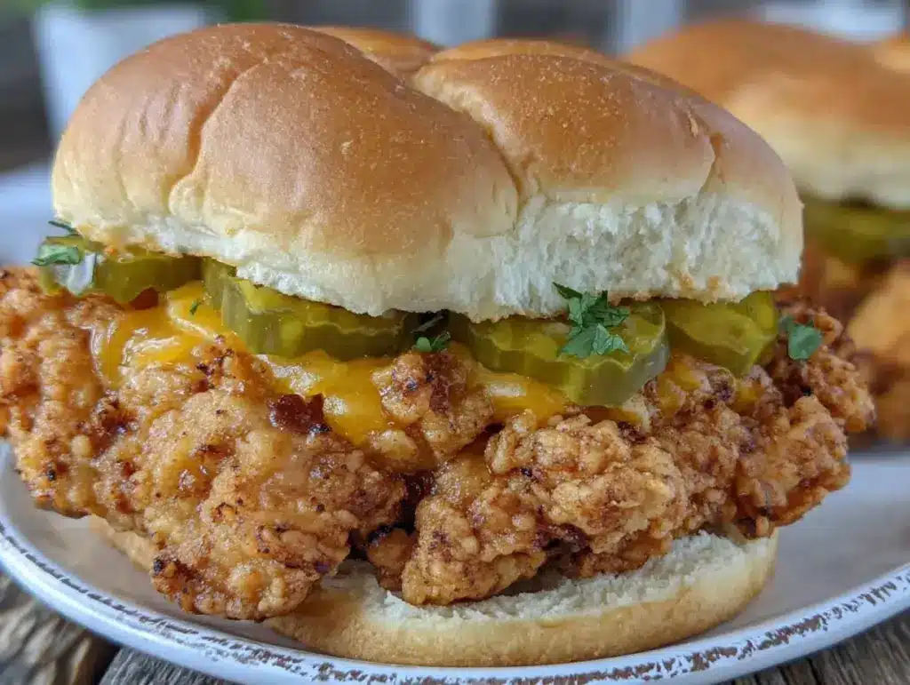 crispy air fryer chicken sandwich - featured image