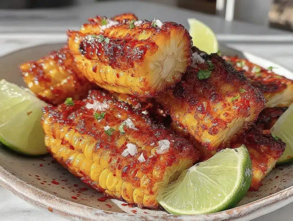 crispy air fryer corn ribs - featured image