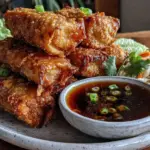 crispy air fryer egg rolls - featured image